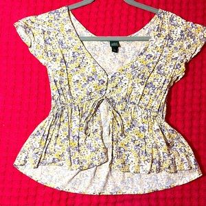 Cropped Flower Blouse